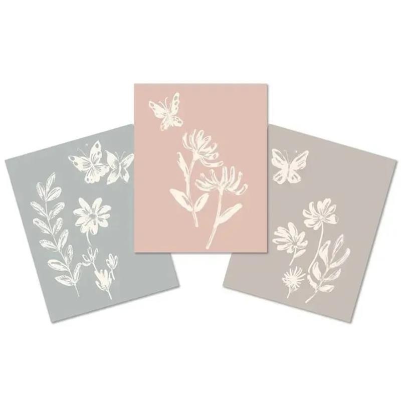Lambs & Ivy – Baby Blooms 3Pk Floral Unframed Nursey/Child Wall Art 11 x 14