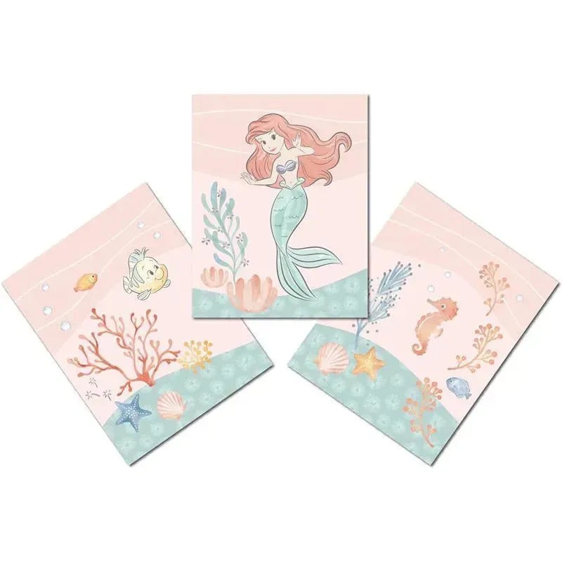 Lambs & Ivy – Bedtime Originals Disney Baby The Little Mermaid 3-Piece Unframed Wall Art, Ariel