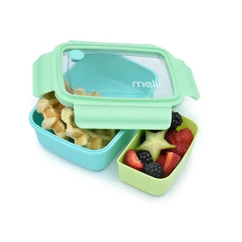 Melii – Bento Box with Removable Compartments, 1250ml, Blue Mint Lime