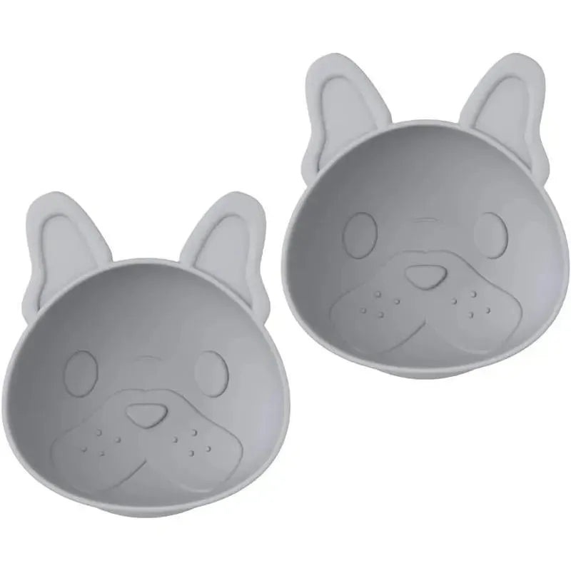 Melii – Silicone Suction Bowls,10.1 oz, 2 Pack, Bulldog