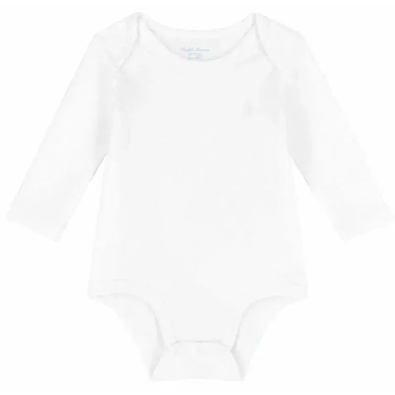 Ralph Lauren Baby – Long-Sleeve Crewneck Bodysuit, White