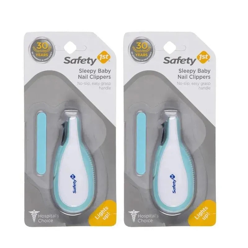 Safety 1St – Sleepy Baby Nail Clipper With Built-in LED Light 2 Pack, Colors May Vary
