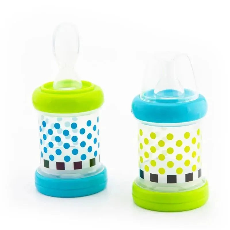 Sassy – Baby Food Nurser, 4+ Months Set of 2, 100% Silicone Nipple and Spoon BPA-Free