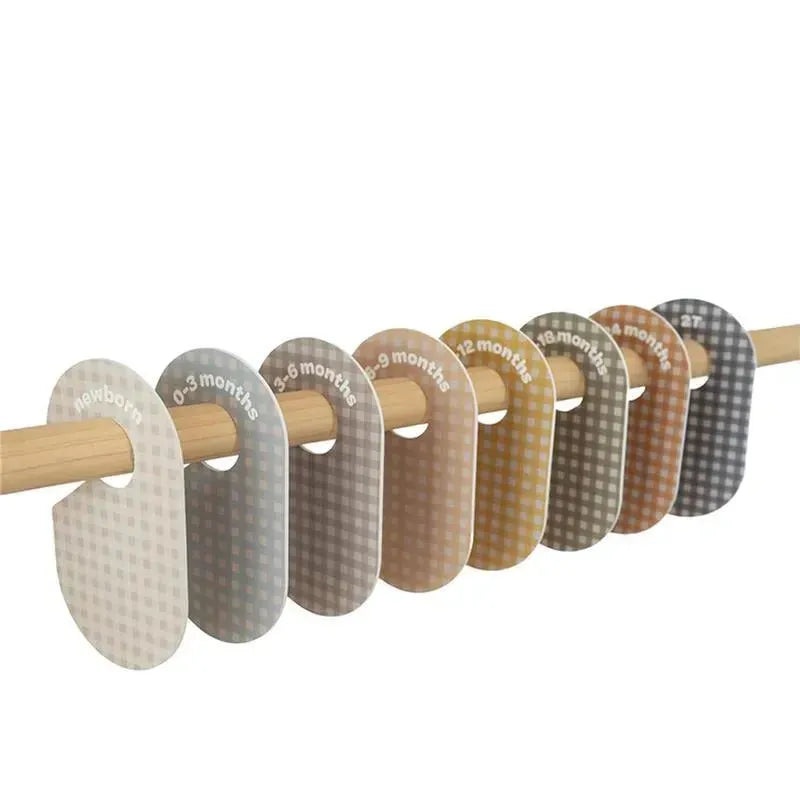 3 Sprouts – Baby and Toddler Hanger Closet Dividers, Set of 8, Gingham