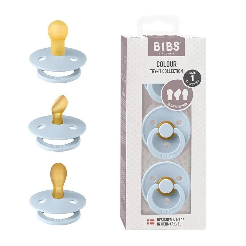 Bibs – Pacifiers 0-6 Months, 3-Pack Soothers, BPA-Free Symmetrical Nipple, Baby Blue