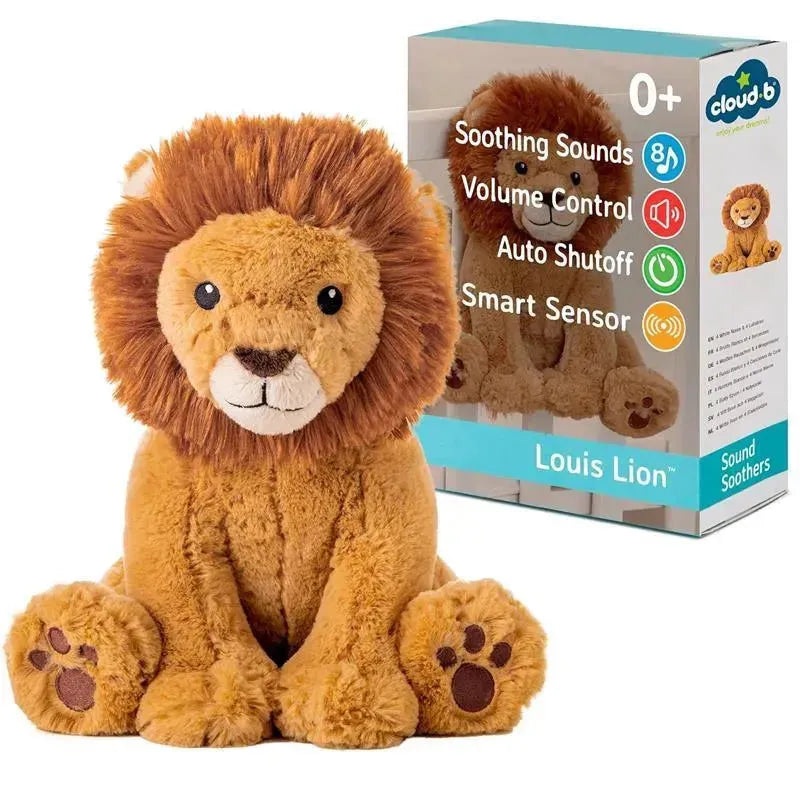 Cloud B – Soothing Sound Machine, Cuddly Stuffed Animal, 4 Soothing Sounds, Louis The Lion