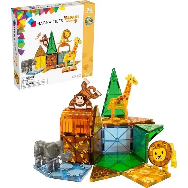 Magnatiles – Safari Animals 25-Piece Magnetic Construction Set