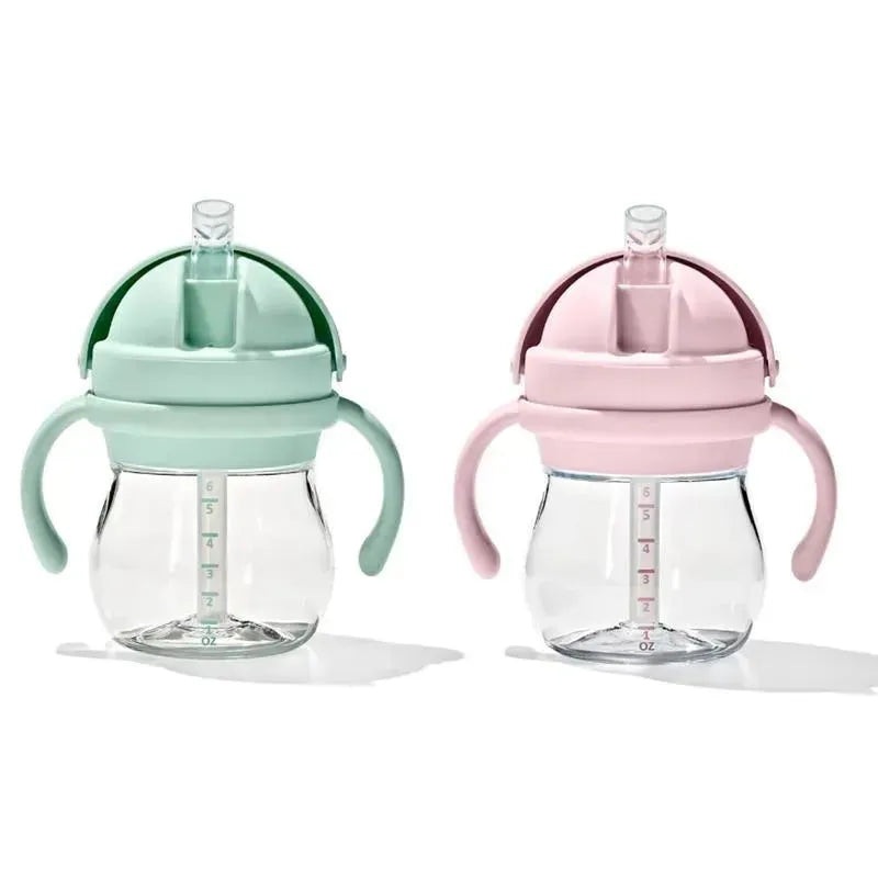 Oxo – 2Pk Transitions Straw Cup With Handles 6 Oz, Opal & Blossom