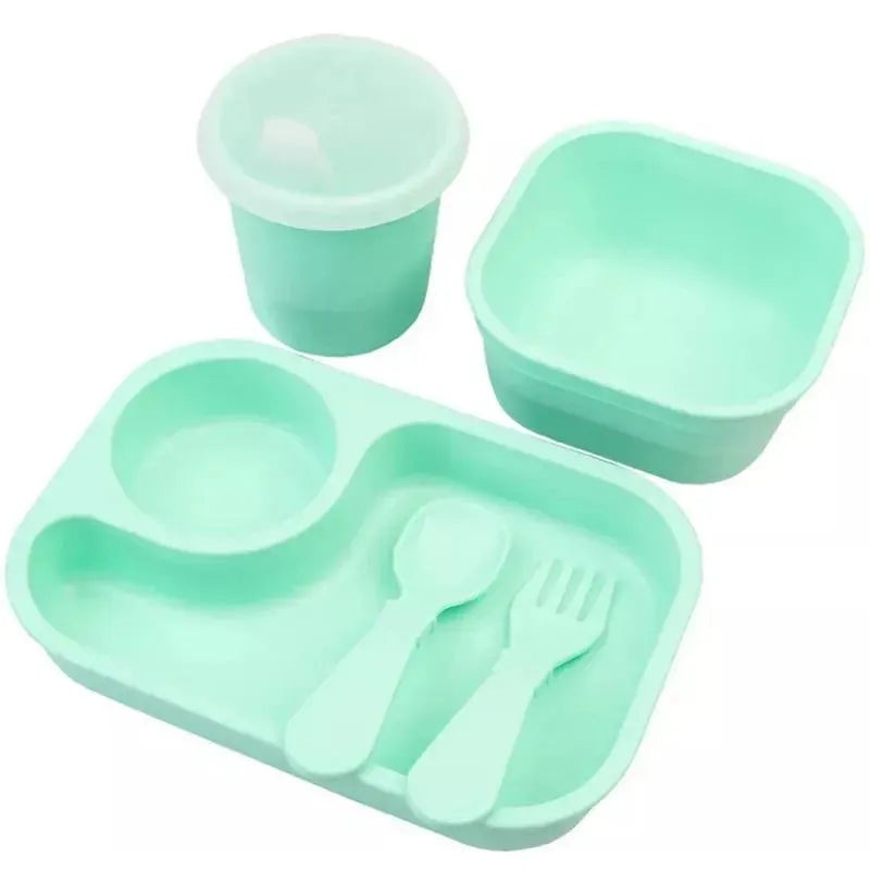 Re Play – 5Pk Tiny Dining Set Feeding Supplies for Babies and Toddlers, Mint
