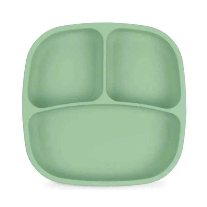 Re Play – Silicone Suction Divided Plate, Sage
