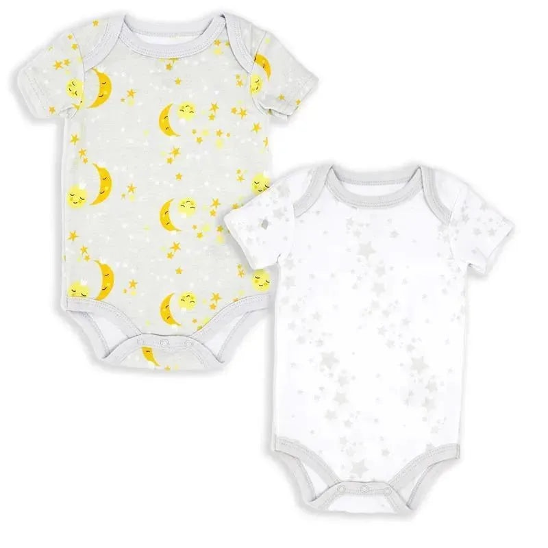 Rose Textiles – 2Pk Baby Neutral Solid Bodysuit, Galaxy Grey