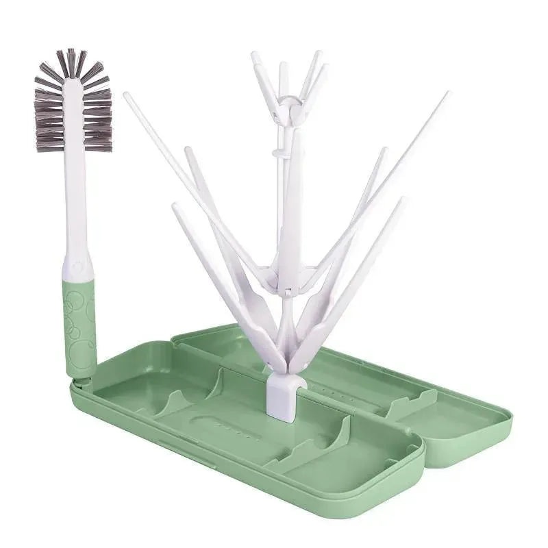 Ubbi – On-The-Go Drying Rack & Brush Set, Sage