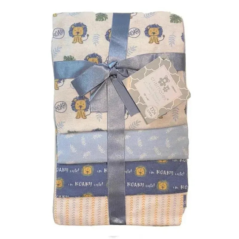 Baby King – CribMates Boys, Blankets Cotton, 4 pack, Lion Roary Blue