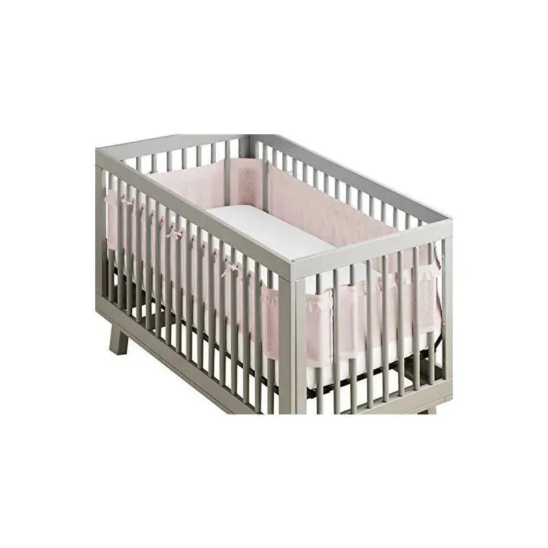 BreathableBaby – Breathable Mesh Crib Liner, Deluxe Ruffle Collection, Blush