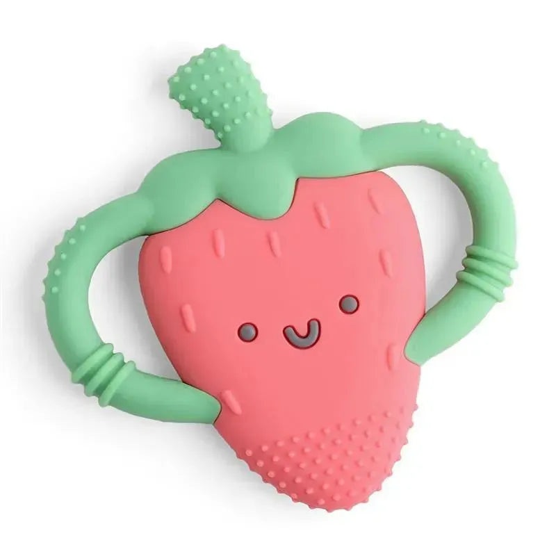 Itzy Ritzy – Silicone Teether with Easy-Grab Handles, Strawberry