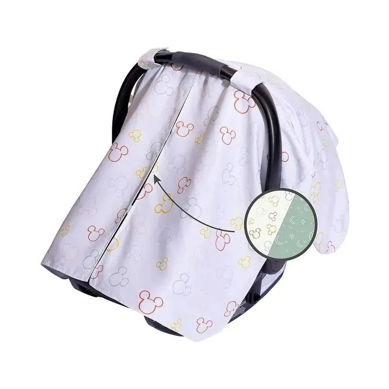 J.L. Childress – Reversible Infant Car Seat Canopy, Shade and Privacy Cover for Baby, Multicolor Mickey Mouse