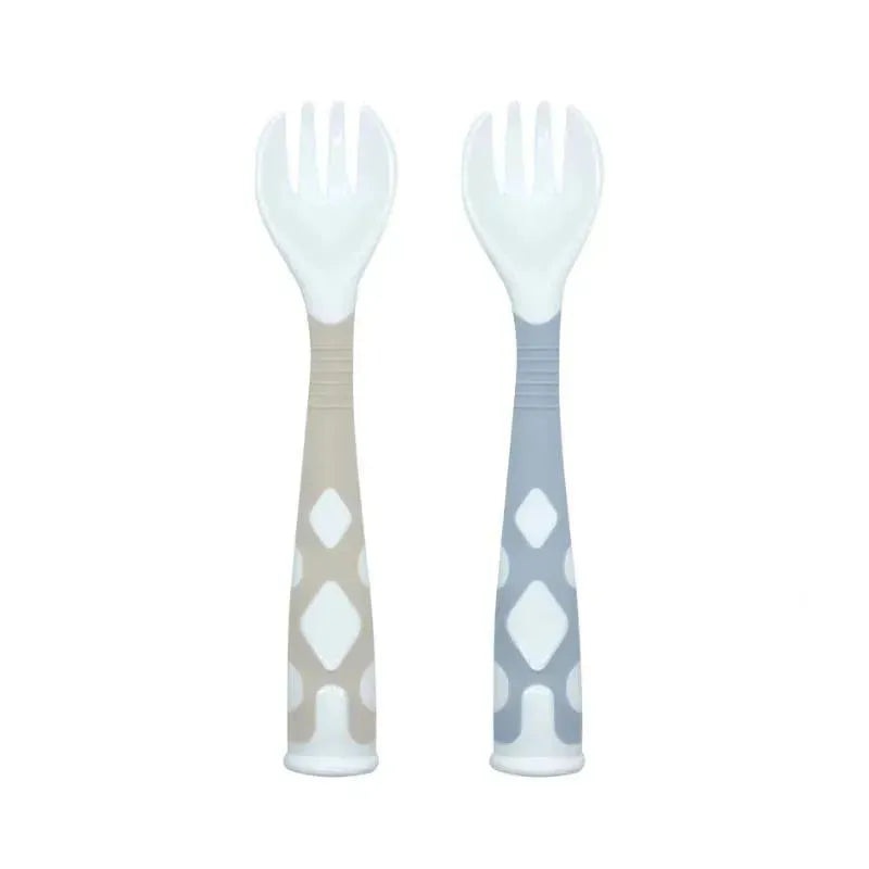 Kushies Baby – Silibend Forks, 2pack, Sand / Blue