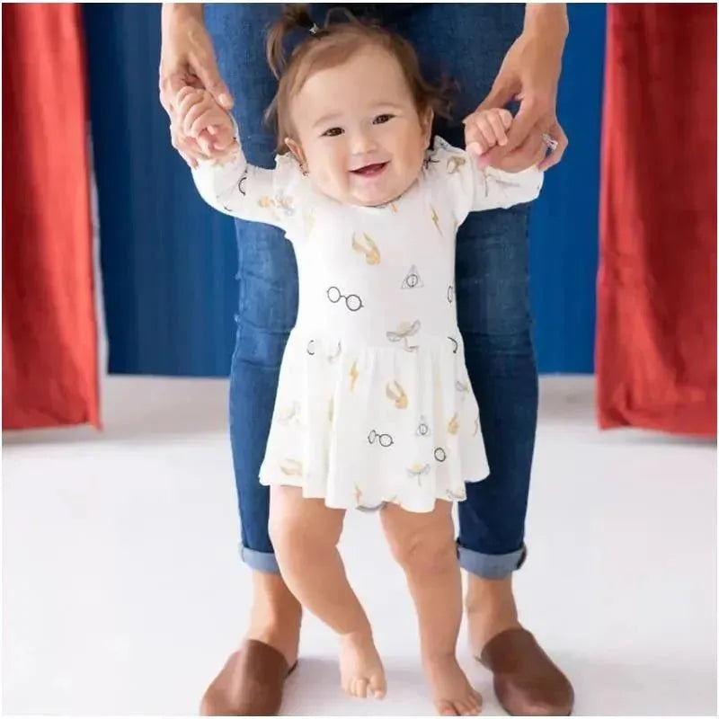 Kyte Baby – Long Sleeve Twirl Bodysuit Dress In Icon