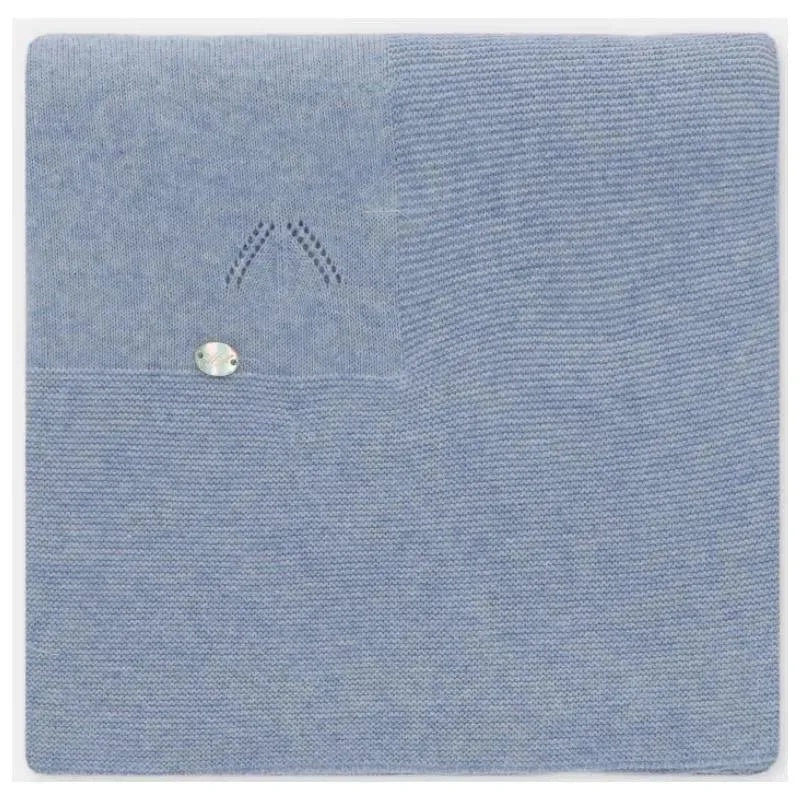 Martin Aranda – Baby Blanket Knit Nel Blu 40’X40′, Ocean Blue