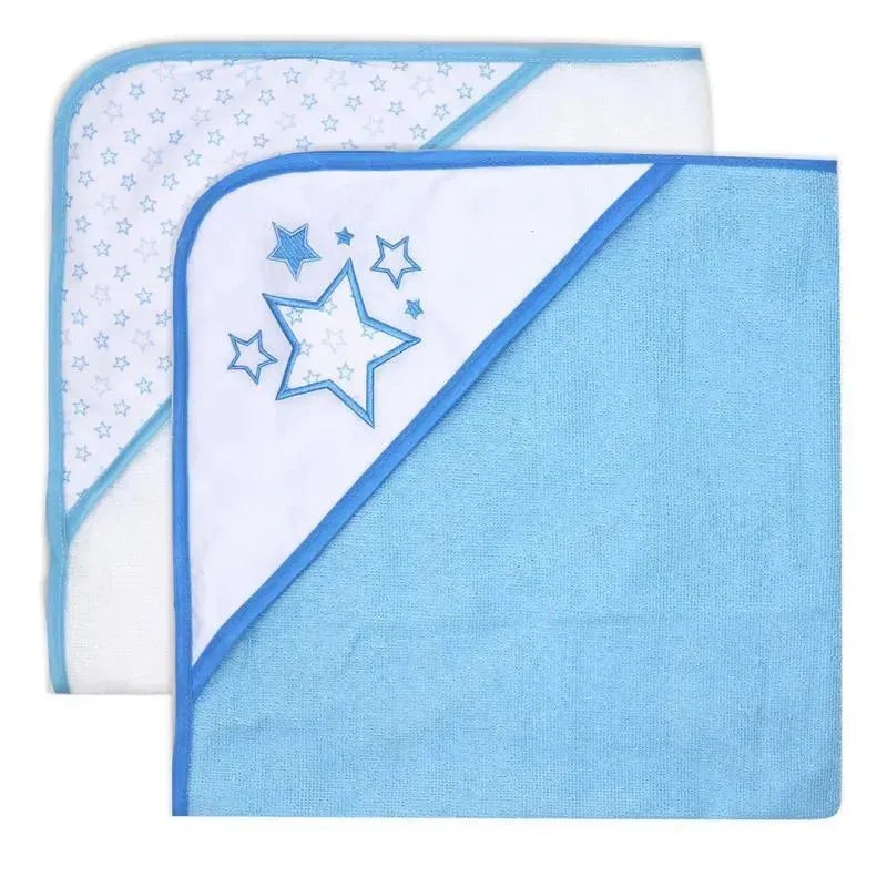 Rose Textiles – 2 Pack Hooded Towel Set, Blue Stars