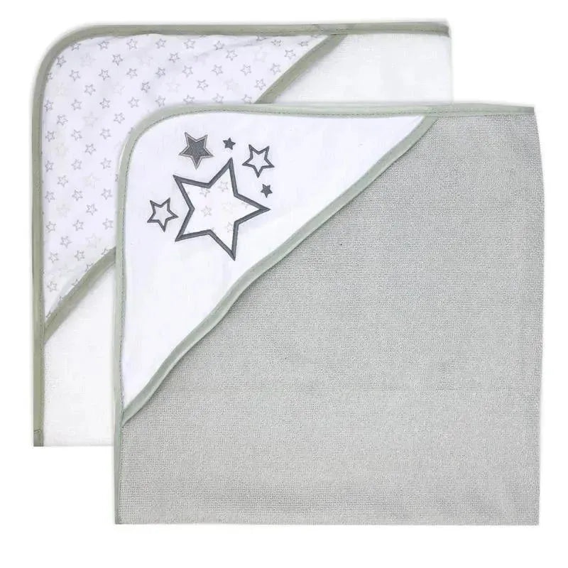 Rose Textiles – 2 Pack Hooded Towel Set, Grey Stars
