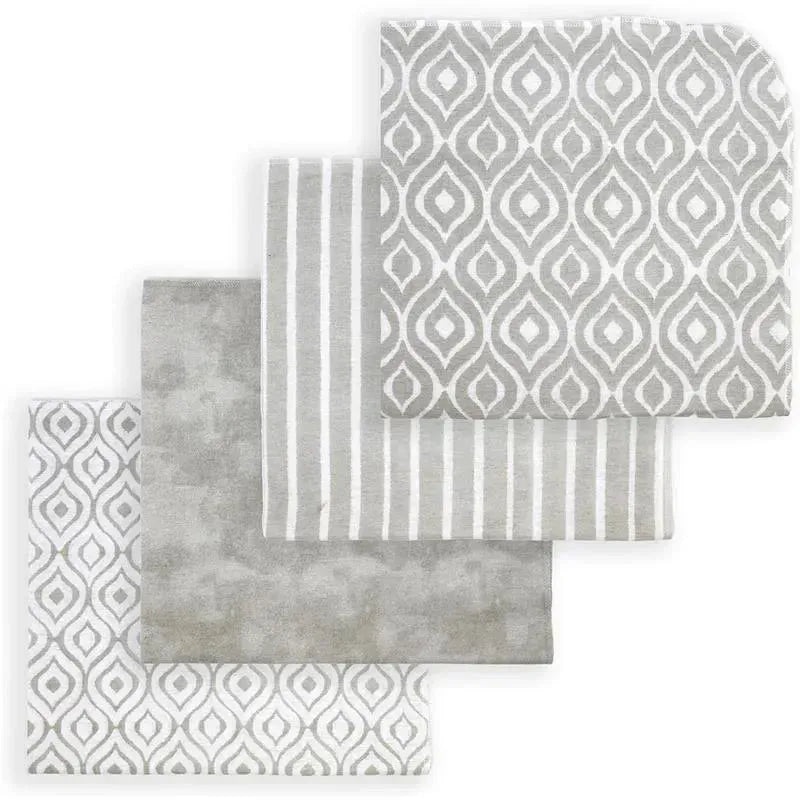 Rose Textiles – 4 Pack Receiving Blanket, Grey