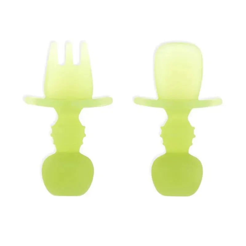 Bumkins – Baby Utensils Set, Chewtensils Silicone, Green Jelly