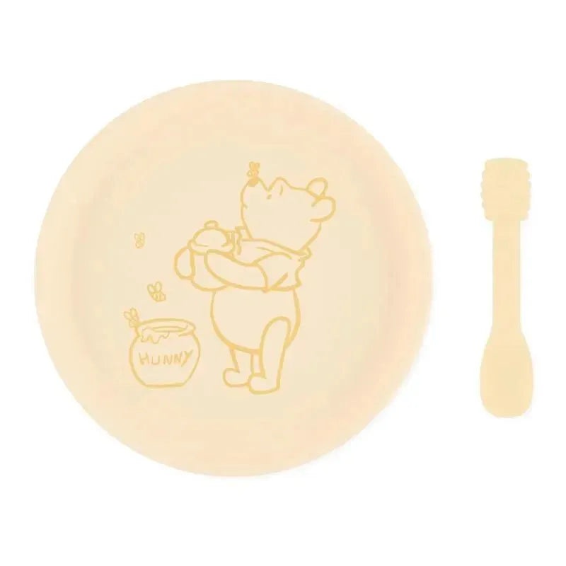 Bumkins – Disney Baby and Toddler Silicone Plate and Spoon Set, 6 Months Up, Winnie The Pooh