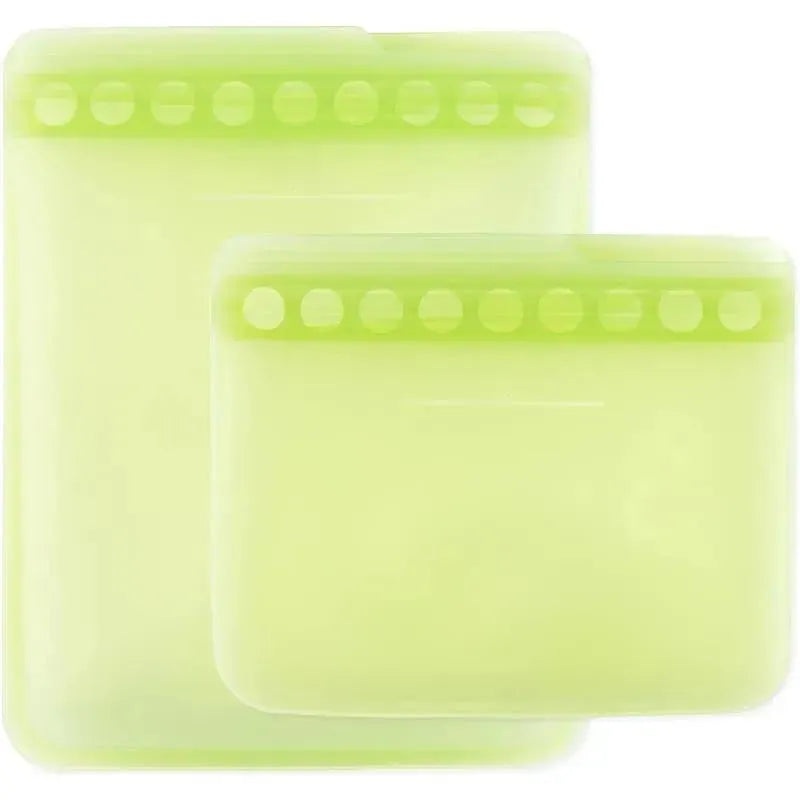 Bumkins – Silicone Reusable Sandwich and Snack Bags, Green Sage