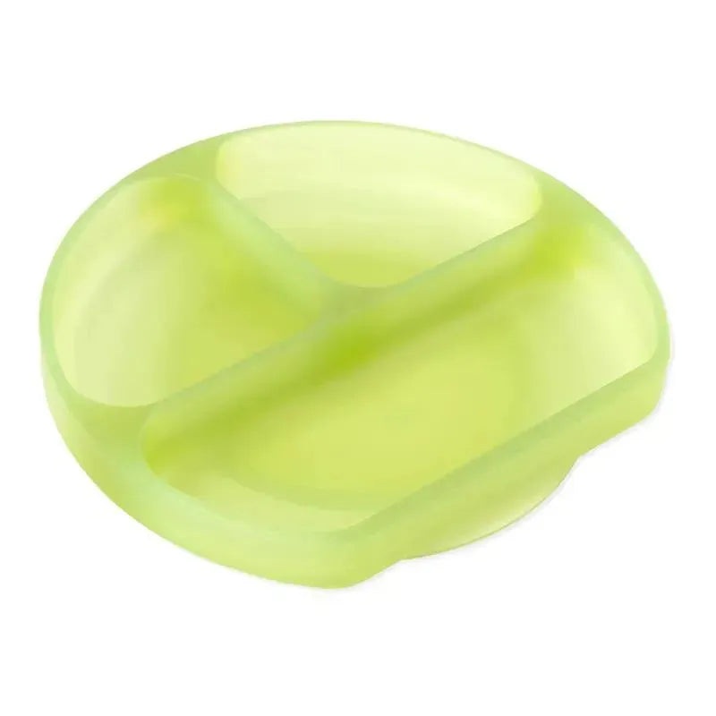 Bumkins – Toddler and Baby Suction Plate, Silicone Divided Grip Dish, Green Jelly