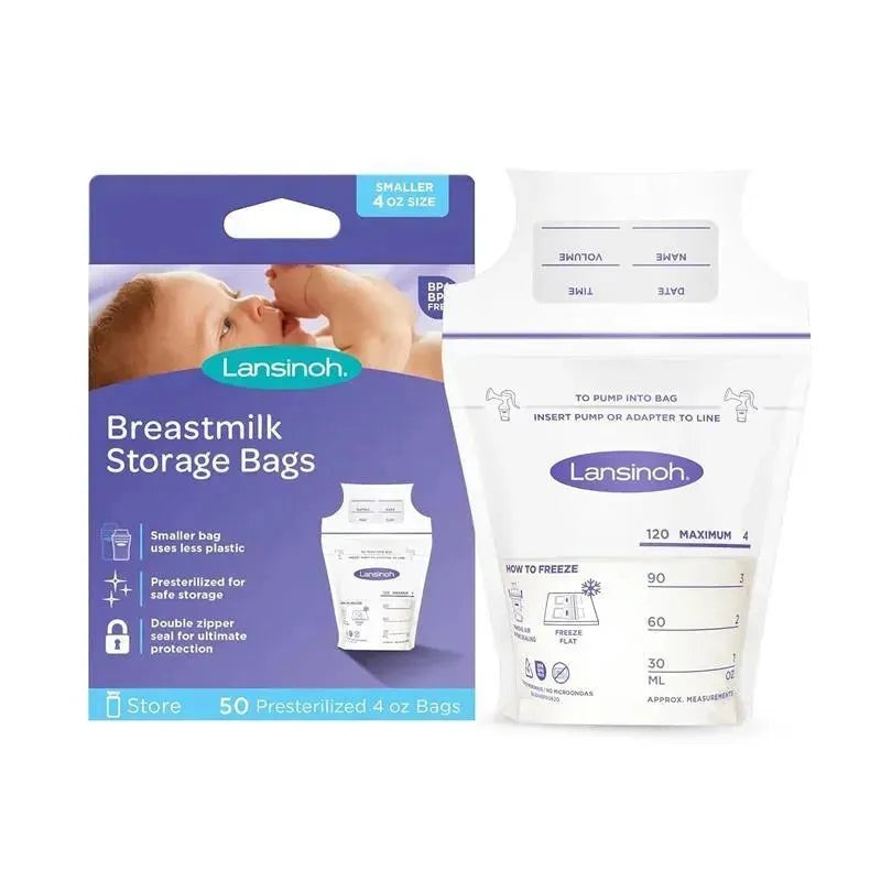Emerson Healthcare – Lansinoh Breastmilk Storage Bags, 50 Count, 4 Ounce