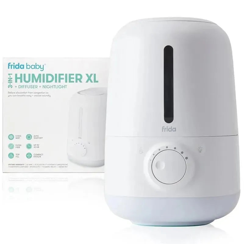 Fridababy – 3-in-1 XL Cool Mist Humidifier for Large Rooms + Diffuser, Nightlight