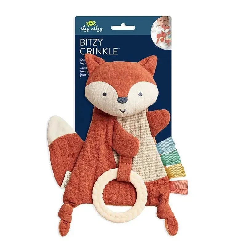 Itzy Ritzy – Bitzy Crinkle Sensory Toy Fox with Crinkle Sound for Babies & Toddlers