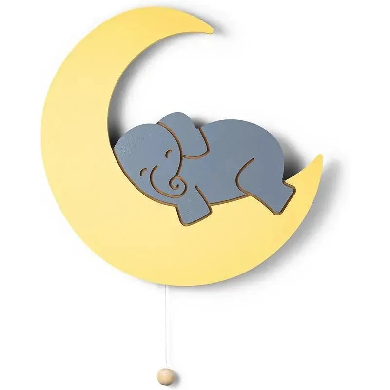LumieWorld – Lumipets Lighted Elephant on Moon, Nursery Night Light, Wall Mounted Lighted