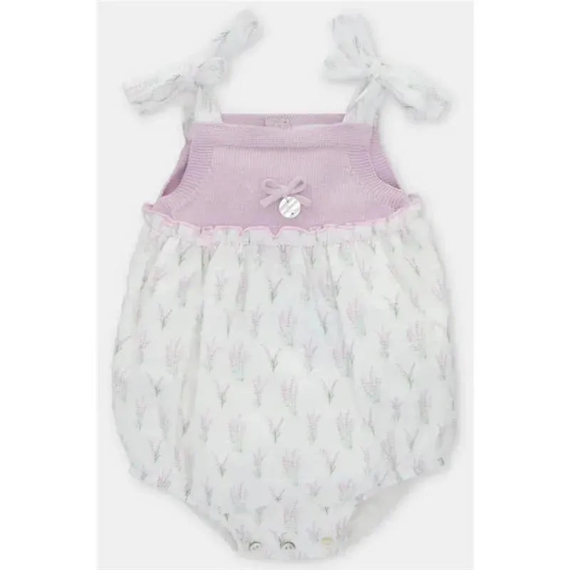 Martin Aranda – Baby Short Romper Sleeveless Woven Flouncy Neck Mawl Lilac