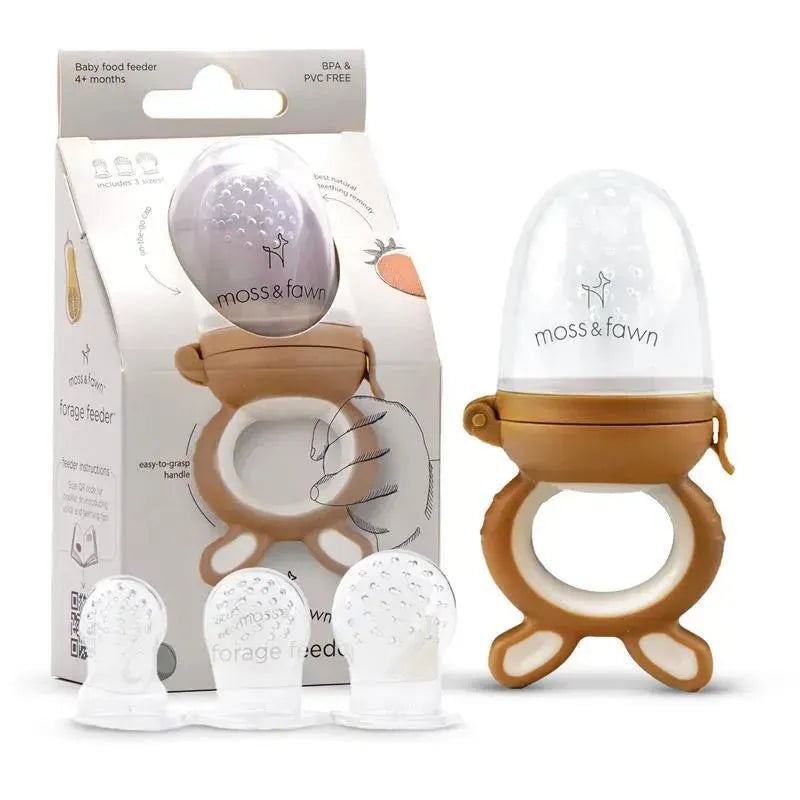 Moss & Fawn – Forage Feeder, Soothing Silicone Frozen Baby Food Teething Toy, Foliage