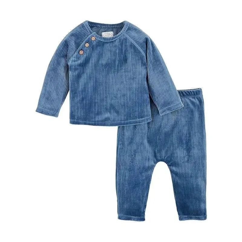 Mud Pie – Baby Blue Velour Pant Set