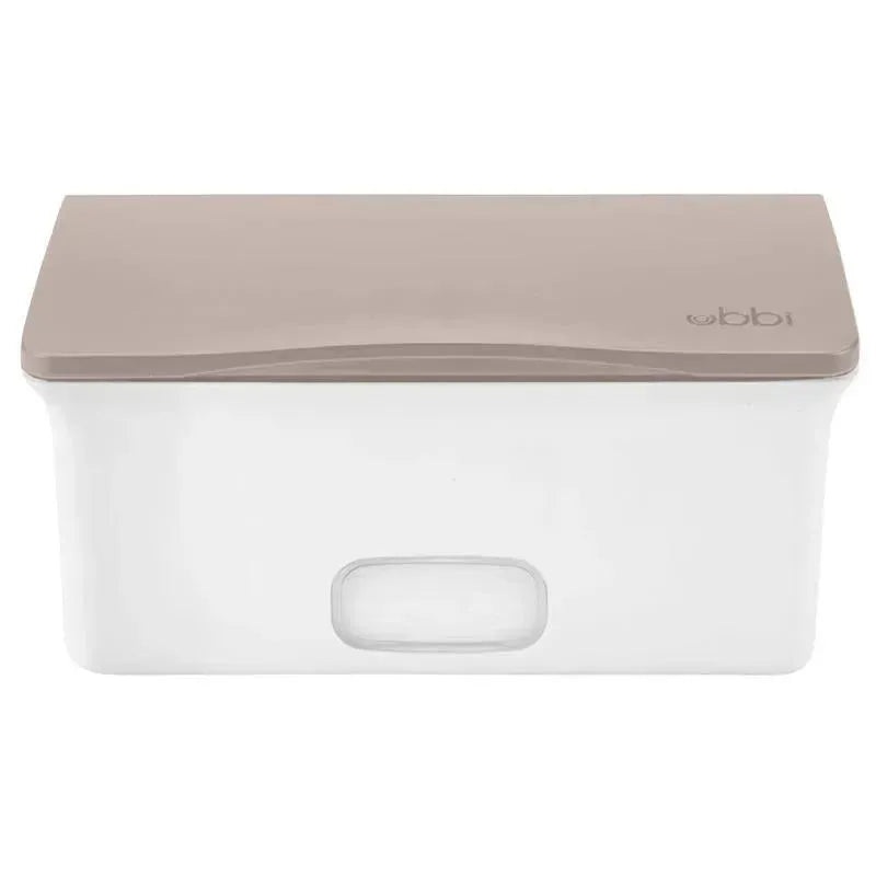 Ubbi – Wipes Dispenser with Weighted Plate and Secure Seal, Taupe