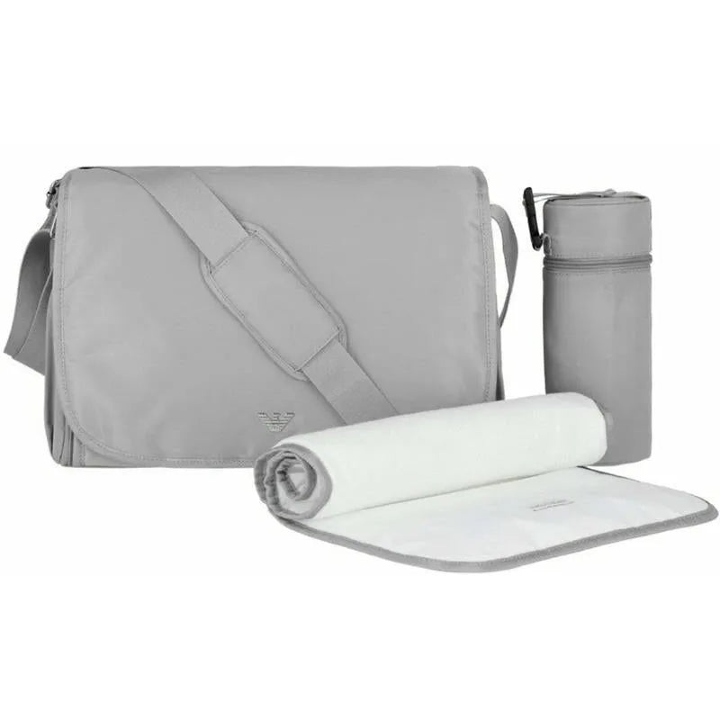 Armani Baby – Mummy Bag Set with Eagle Plate, Grey