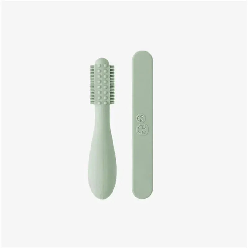 Ezpz – Baby-Led Toothbrush + Sensory Tongue Depressor Dual Pack, Sage