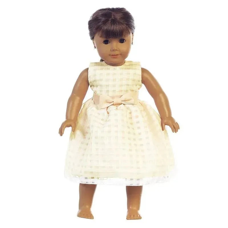 Lito – Organza Dress With Burnout Squares Dolls Dress, Yellow