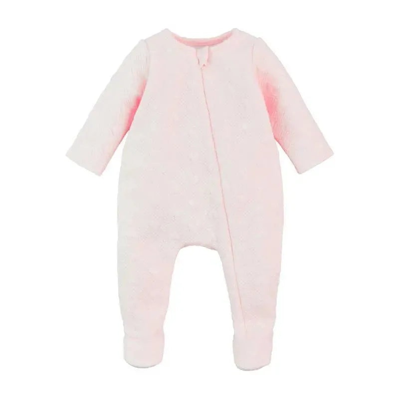 Mud Pie – Quilted Heart Sleeper, Pink, 3-6 Months