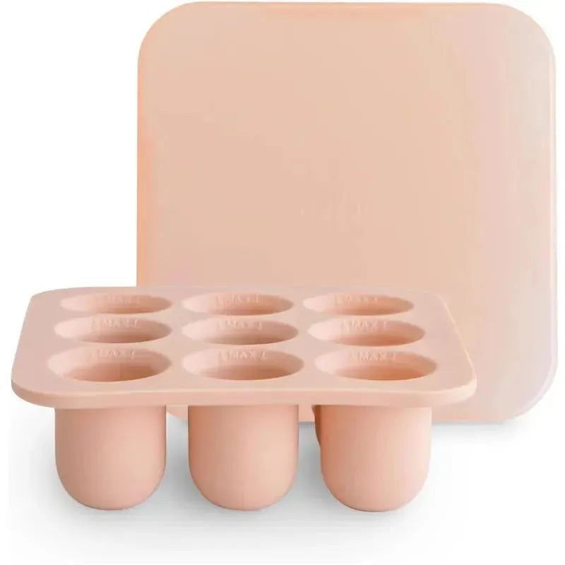 Mushie – Fresh Food Feeder Freezer Tray with Lid for Frozen Baby Food, Blush