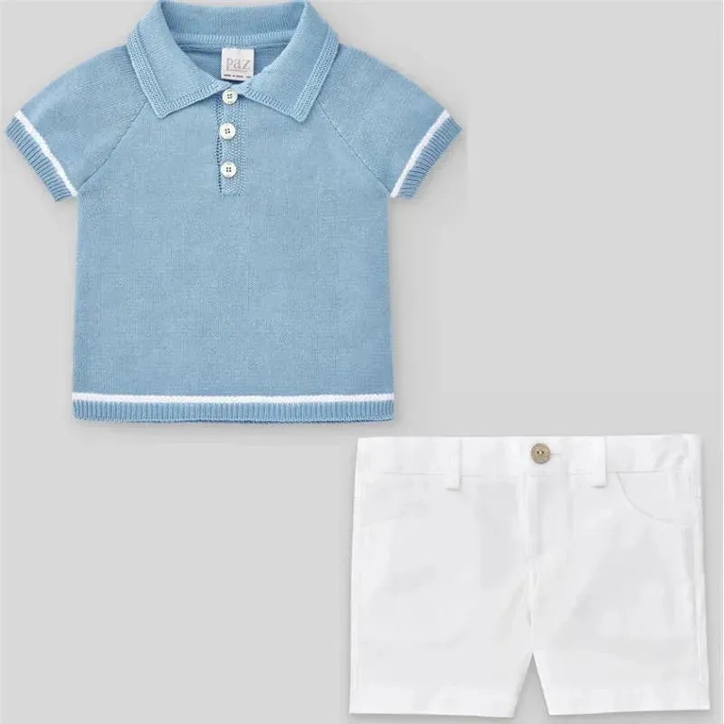 Paz Rodriguez – 2Pk Baby Set Polo T Shirt & Shorts, Topz Blue/White