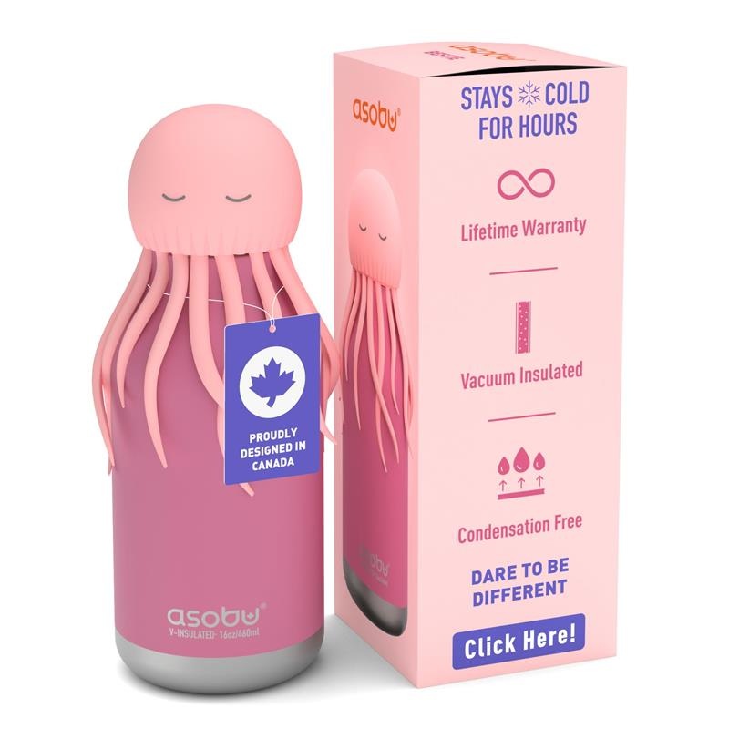 Asobu – Stainless Steel Bottle Silicone Head Jelly Fish
