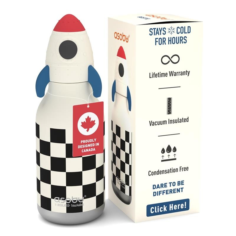 Asobu – Stainless Steel Bottle Silicone Head Rocket Chekers