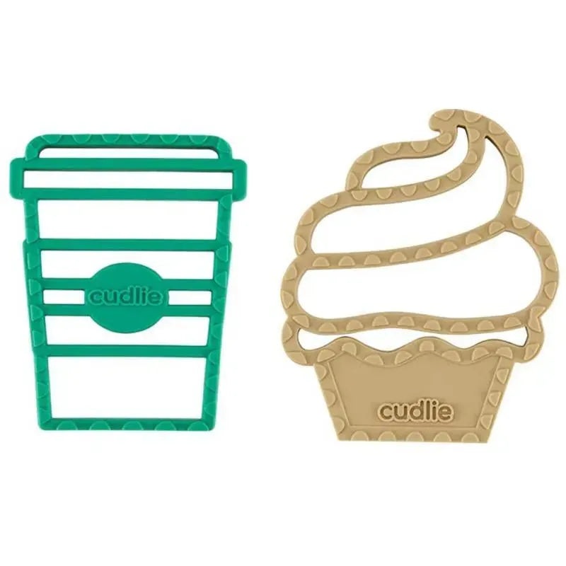 Cudlie – 2Pk Food Grade Silicone Teether, Coffee & Muffin