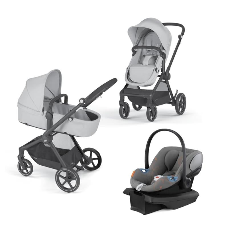 Cybex – EOS 5-in-1 Travel System Stroller + Lightweight Aton G Infant Car Seat, Lava Grey