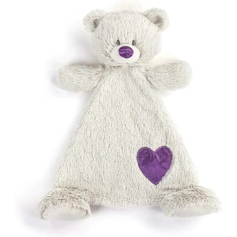 DEMDACO – Birthstone Amethyst and Grey, Stuffed Animal Blankie Bear February
