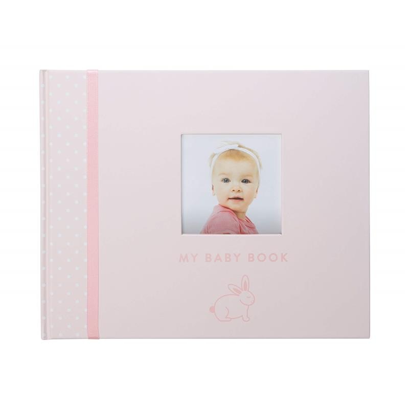 Pearhead – Bunny Baby Memory Book With Clean-Touch Ink Pad, Pink